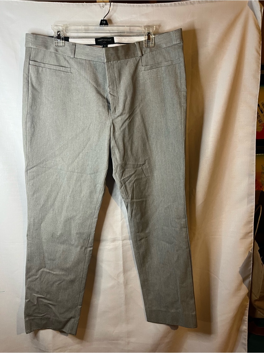 Banana Republic Women's Light Gray Straight-Leg Dress Pants Sloan style